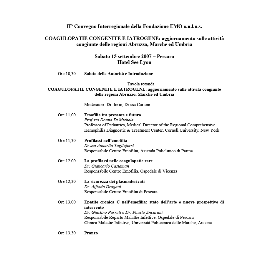 Fondazione EMO - Convegno 2007
